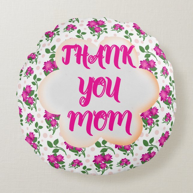 Custom and personalized floral pattern  rond kussen (Voorkant)