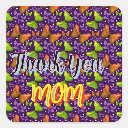 Custom and personalized gift butterfly Pattern   Vierkante Sticker (Voorkant)