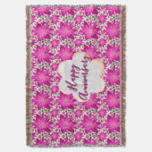 Custom and personalized pink floral  deken (Voorkant Verticaal)