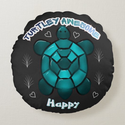 Custom and personalized turtle lover gift  rond kussen (Voorkant)