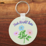 Custom and personalized watercolor floral gift  sleutelhanger<br><div class="desc">A delicate, hand-painted digital watercolor illustration featuring a trio of ethereal wildflowers in soft shades of sky blue, misty purple, and blush pink. This botanical piece captures the fluid transparency of traditional watercolor with a modern, clean aesthetic. Perfect for cottagecore lovers, nursery decor, or anyone who appreciates the quiet beauty...</div>