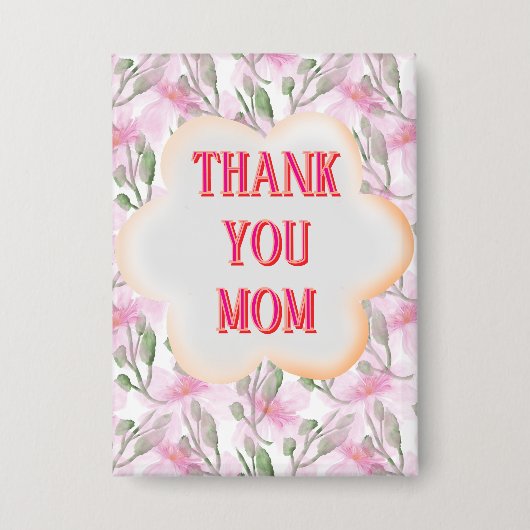 Custom and Personalized watercolor floral pattern  Button (Voorkant)