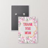 Custom and Personalized watercolor floral pattern  Button (Voorkant / Achterkant)