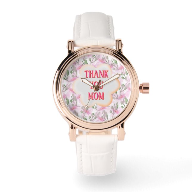Custom and Personalized watercolor floral pattern  Horloge (Voorkant)