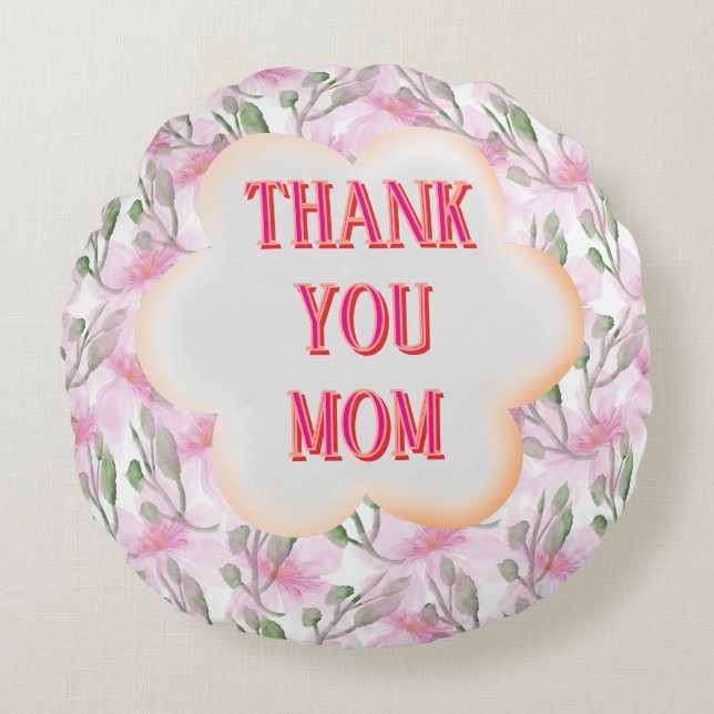 Custom and Personalized watercolor floral pattern  Rond Kussen (Voorkant)