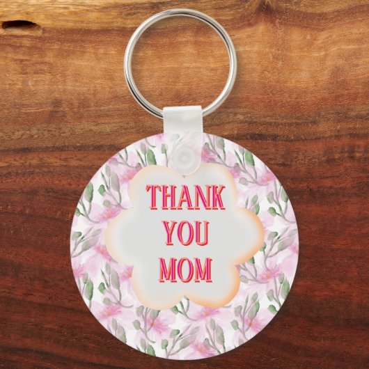 Custom and Personalized watercolor floral pattern  Sleutelhanger (Voorkant)