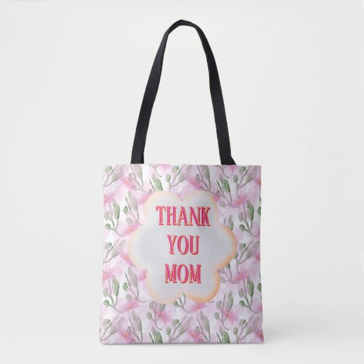 Custom and Personalized watercolor floral pattern  Tote Bag (Voorkant)