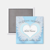 Custom Angel Wings and Heart Memorial Magneet (Voorkant / Achterkant)