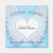 Custom Angel Wings and Heart Memorial Magneet (Voorkant)