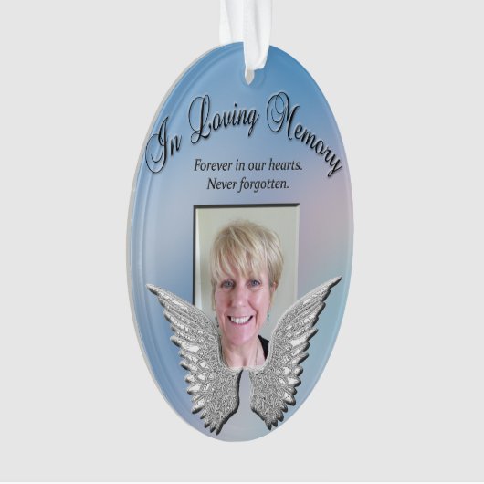 Custom Angel Wings Memorial Ornament (voorkant)