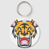 Custom Angry Tiger Cartoon Sleutelhanger (Voorkant)