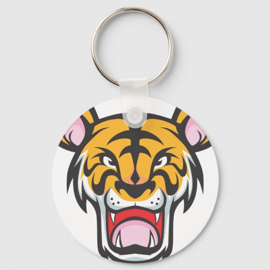 Custom Angry Tiger Cartoon Sleutelhanger (Voorkant)