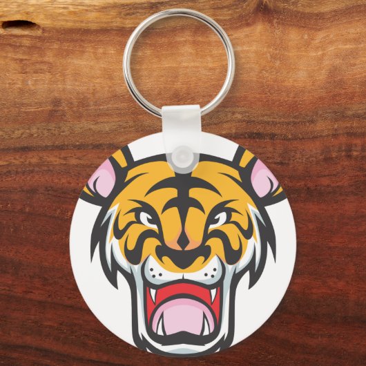 Custom Angry Tiger Cartoon Sleutelhanger (Voorkant)