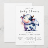 Custom Animal Rustic Koe Baby shower Kaart (Voorkant / Achterkant)