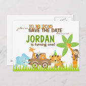 Custom Animal Safari Bewaar de datum Aankondigingskaart (Voorkant / Achterkant)