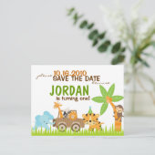 Custom Animal Safari Bewaar de datum Aankondigingskaart (Staand voorkant)