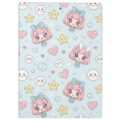 Custom Anime Kawaii with Hearts and Star Klembord (Achterkant)