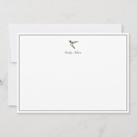 Custom Anna's Hummingbird Note Kaart Notitiekaartje (Voorkant)