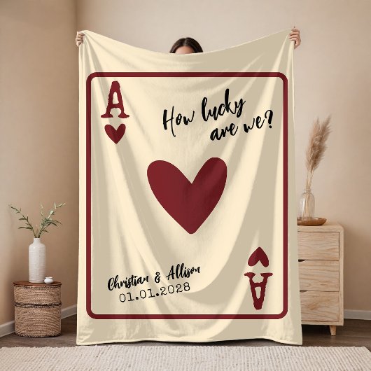 Custom Anniversary Blanket Gift for Wifey & Hubby Fleece Deken