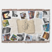 Custom Anniversary Photo Collage with Linen  Deken (Voorkant)