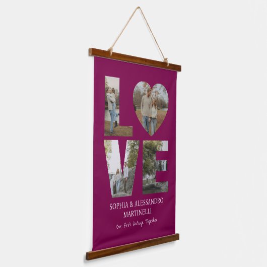 Custom Anniversary Photo  Hangend Wandkleed (Gebogen)