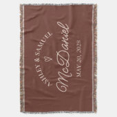 Custom Anniversary Woven Blanket Gift for Couples Deken (Voorkant Verticaal)
