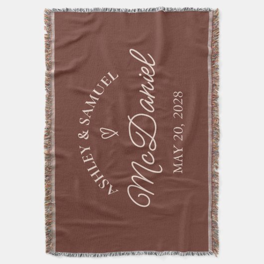 Custom Anniversary Woven Blanket Gift for Couples Deken (Voorkant Verticaal)