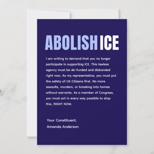 Custom Anti ICE Political Postcard Feestdagenkaart (Voorkant)