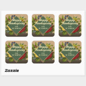 Custom Antiek Bloemen Happy Thanksgiving Vierkante Sticker (Vel)