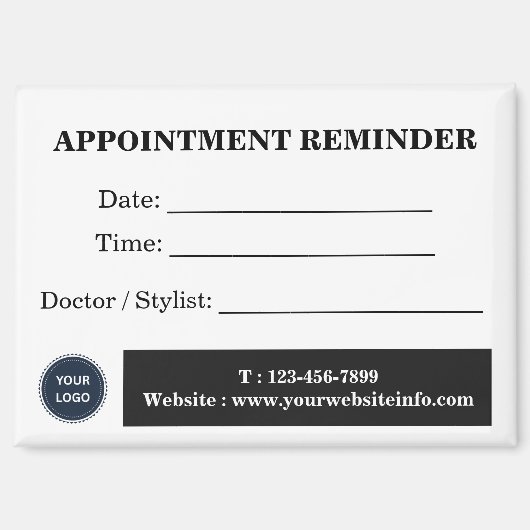 Custom Appointment Reminder Magnet (Voorkant)