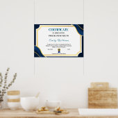 Custom Appreciation Achievement Gold Certificaat P Poster (Keuken)