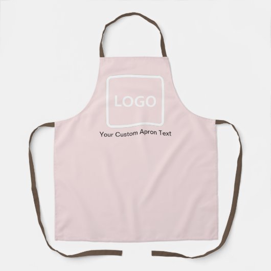 Custom Apron Blush Pink Business Logo Personalized Schort (Voorkant)