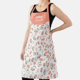 Custom Apron with Red Poppies Schort
