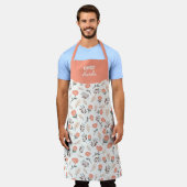 Custom Apron with Red Poppies Schort (Gedragen)