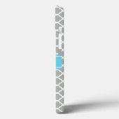 Custom Aqua and Silver Grey Moroccan Quatrefoil Case-Mate iPhone Case (Achterkant / Links)