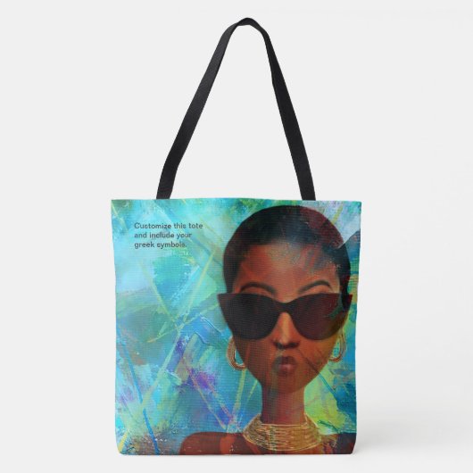 Custom Aqua Wild Black Art Tote Bag (Voorkant)