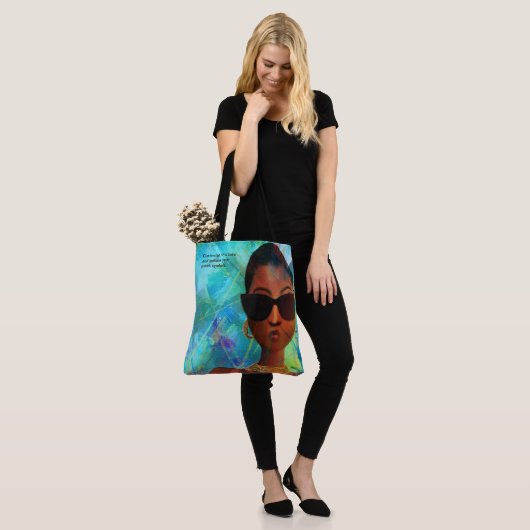 Custom Aqua Wild Black Art Tote Bag (Op model)