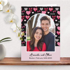 Custom Arch Photo Bows and Hearts Valentine's Day Kaart