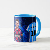Custom Argentina Jersey Mug – Number 10 Football C Mok (Voorkant rechts)