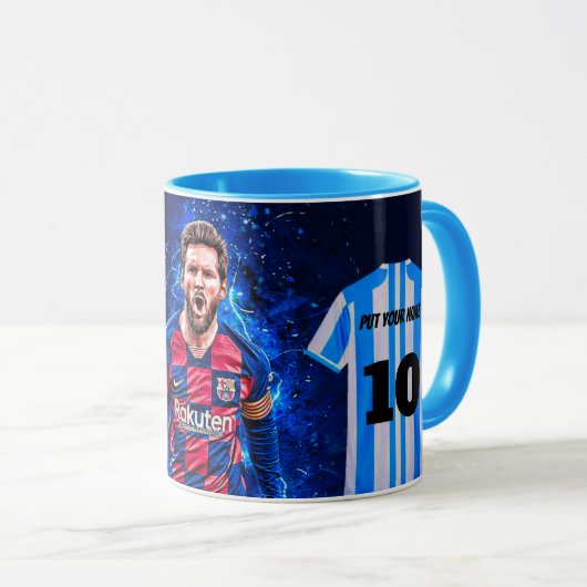 Custom Argentina Jersey Mug – Number 10 Football C Mok (Voorkant rechts)