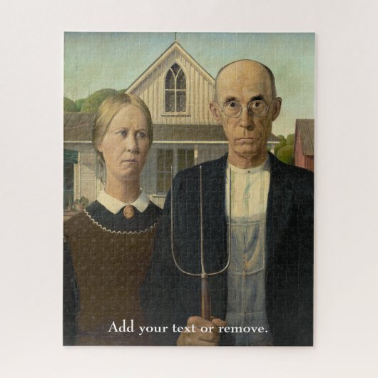 Custom art, "American Gothic" Grant Wood, 1930. Legpuzzel (Verticaal)