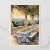 Custom Art Cliveden House Huwelijksuitnodiging Folie Uitnodiging (Achterkant)