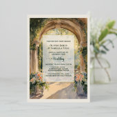 Custom Art Cliveden House Huwelijksuitnodiging Folie Uitnodiging (Staand Voorkant)