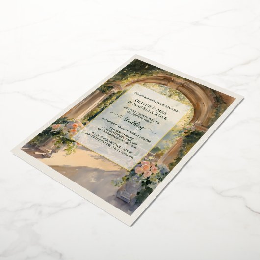 Custom Art Cliveden House Huwelijksuitnodiging Folie Uitnodiging (Gedraaid)