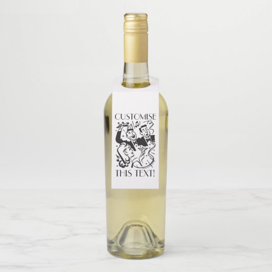 Custom Art Deco Cocktail Party Flessenhanger (Op fles)