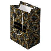 Custom Art Deco Embroidered-Style Paper Bag Medium Cadeauzakje (Voorkant Gekanteld)