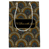 Custom Art Deco Embroidered-Style Paper Bag Medium Cadeauzakje (Voorkant)