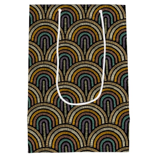 Custom Art Deco Embroidered-Style Paper Bag Medium Cadeauzakje (Achterkant)