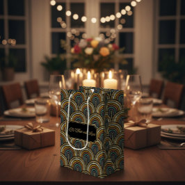 Custom Art Deco Embroidered-Style Paper Bag  Medium Cadeauzakje