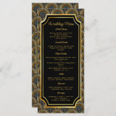 Custom Art Deco Embroidered-Style Wedding Menu (Voorkant / Achterkant)